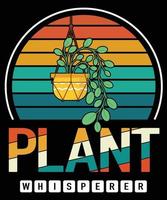 vintage sinset planta susurrador divertido jardinería jardín botánico regalo camiseta vector