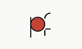 alfabeto letras iniciales monograma logo pf, fp, p y ff vector