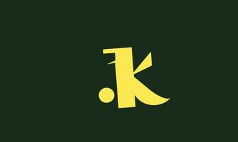 alfabeto letras iniciales monograma logo kj, jk, k y j vector