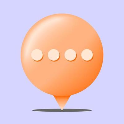 3d bubble orange icon