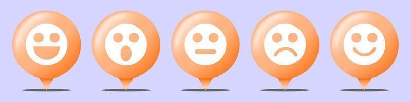 3d orange buble emote icon vector