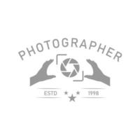 Simple Camera Photography Logo Design Vector. vintage style vector