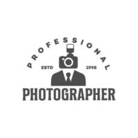 Simple Camera Photography Logo Design Vector. vintage style vector