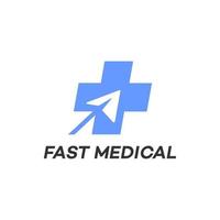 ilustración de plantilla de diseño de logotipo médico rápido vector