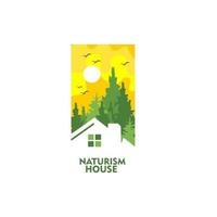Oak Resident House Vector Logo Template design of oak tree and house made of simple strokes. it is good to symbolize property or housing business.