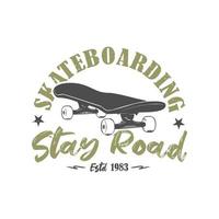 Vector logo of skateboard wheel and hexagon with vintage classic feel