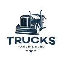 una plantilla de logotipo de camión, carga, envío, logística, expreso vector