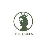 Vintage queen silhouette. Medieval queen profile. Elegant silhouette of a female head vector