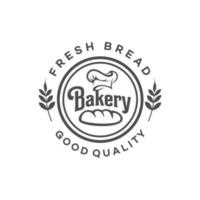 vector de diseño de logotipo de etiqueta adhesiva de panadería retro vintage
