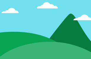 Mountain landscape background. Green nature concept. vector