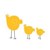 cute bird family. mom and kids vector