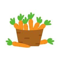 basket of carrot on white isolate background vector