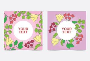 Photo frames with spring floral vector