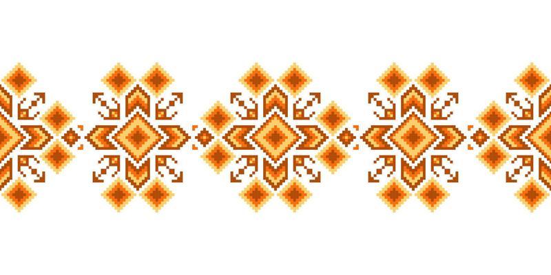 Seamless inspired embroidery pattern, Vector horizontal seam fabric ornamentals design for fashion clothes, fabric, textile, decoration background.