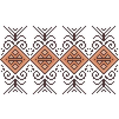 Seamless inspired embroidery pattern, Vector horizontal seam fabric ornamentals design for fashion clothes, fabric, textile, decoration background.