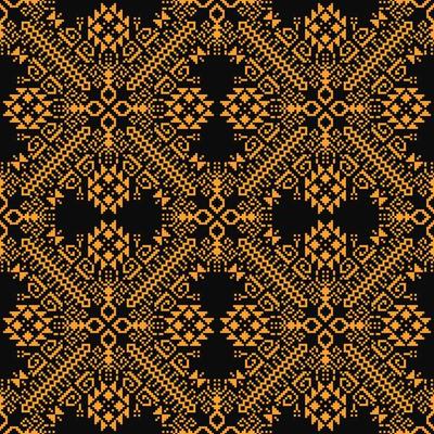 Seamless square ethnic pattern, Vector embroidery inspired design for fashion clothes, textile, fabric, decoration background.