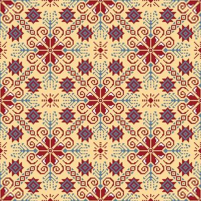 Seamless square ethnic pattern, Vector embroidery inspired design for fashion clothes, textile, fabric, decoration background.