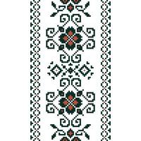 patrón de forma étnica sin fisuras, diseño cuadrado de píxeles vectoriales para ropa de moda, textil, bordado, fondo de decoración. vector