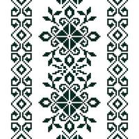 Seamless ethnic shape pattern, Vector pixel square design for fashion clothes, textile, embroidery, decoration background.