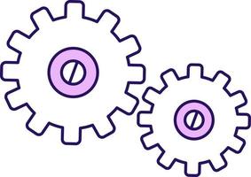 Cogwheel semi flat color vector element