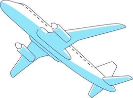Airplane semi flat color vector element