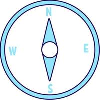 Compass semi flat color vector element