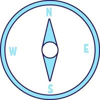 Compass semi flat color vector element