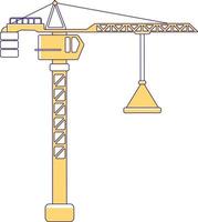 Hoisting crane semi flat color vector element