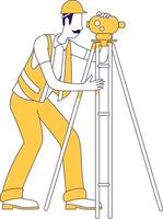 Land surveyor semi flat color vector character