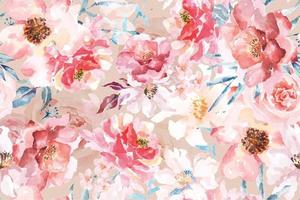 Rose seamless pattern with watercolor.Designed for fabric and wallpaper.Blooming flower painting for summer. vector