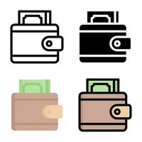 colección de estilo de icono de billetera vector