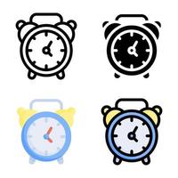 Alarm Clock Icon Style Collection vector