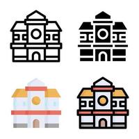University Building Icon Style Collection