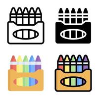 Crayon Icon Style Collection vector