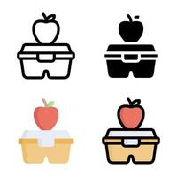 Lunch Box Icon Style Collection vector