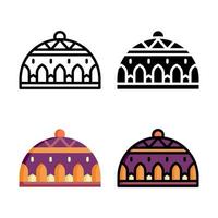 colección de estilo de icono de gorra vector