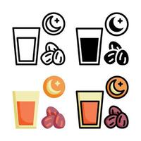 Iftar Icon Style Collection vector