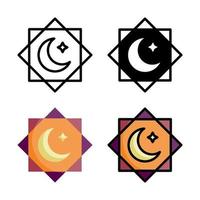 Ramadan Icon Style Collection vector
