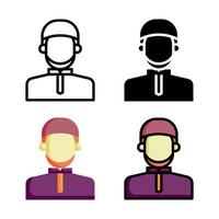 Muslim Man Icon Style Collection vector