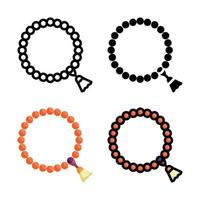 colección de estilo de icono tasbih vector