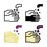 colección de estilo de icono de lavado de manos vector