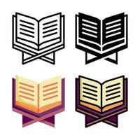 Reading Quran Icon Style Collection vector