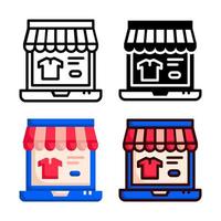 colección de estilo de icono de compras en línea vector