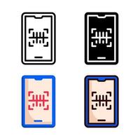 Barcode Icon Style Collection vector