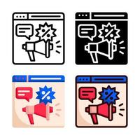 Web Promotion Icon Style Collection vector