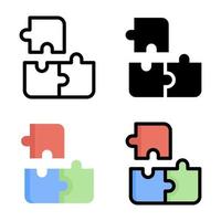 colección de estilo de icono de rompecabezas vector
