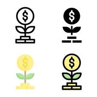 Growth Icon Style Collection vector