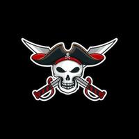 diseño de logotipo de esport de calavera pirata cabeza vector