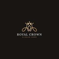 plantilla de vector de diseño de logotipo abstracto de corona real de rey reina vintage. símbolo geométrico logotipo concepto diseño icono