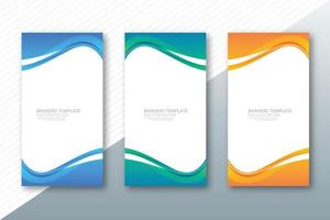 Modern colorful wave banners set background vector